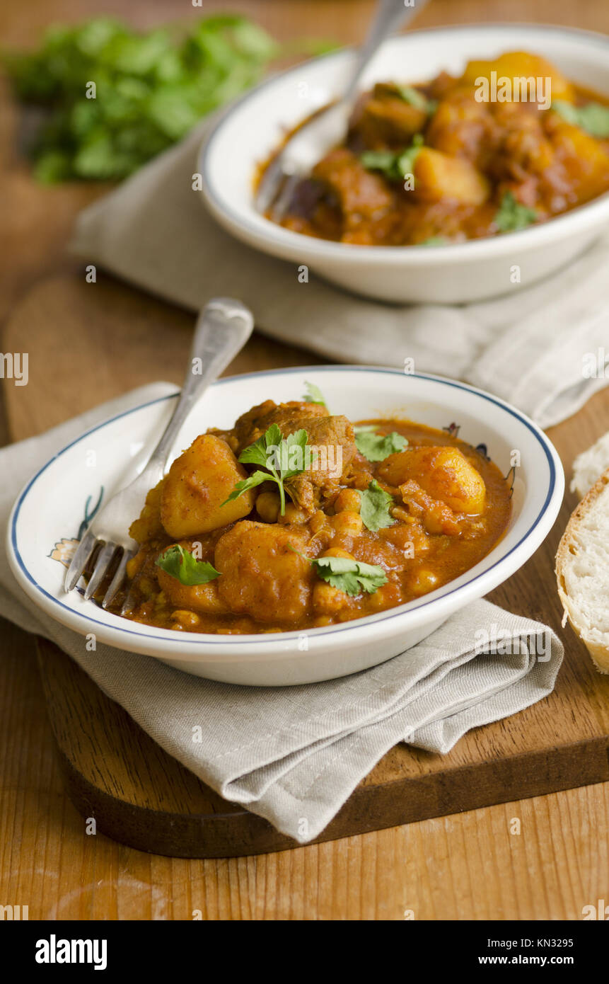 Delicious lamb curry with chickpeas in a bowl Stock Photo Alamy