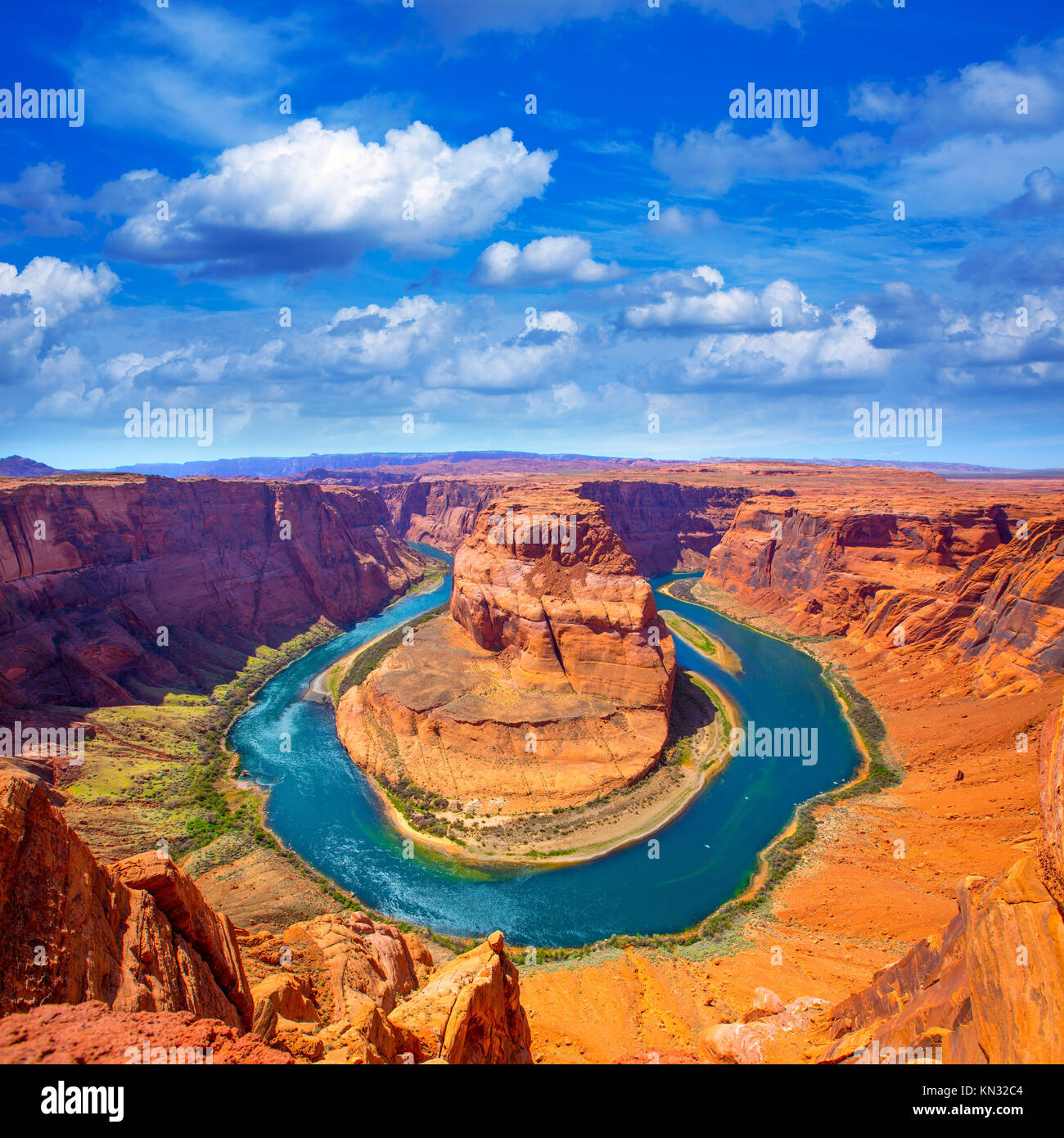 Arizona Horseshoe Bend meander of Colorado River in Glen Canyon Stock