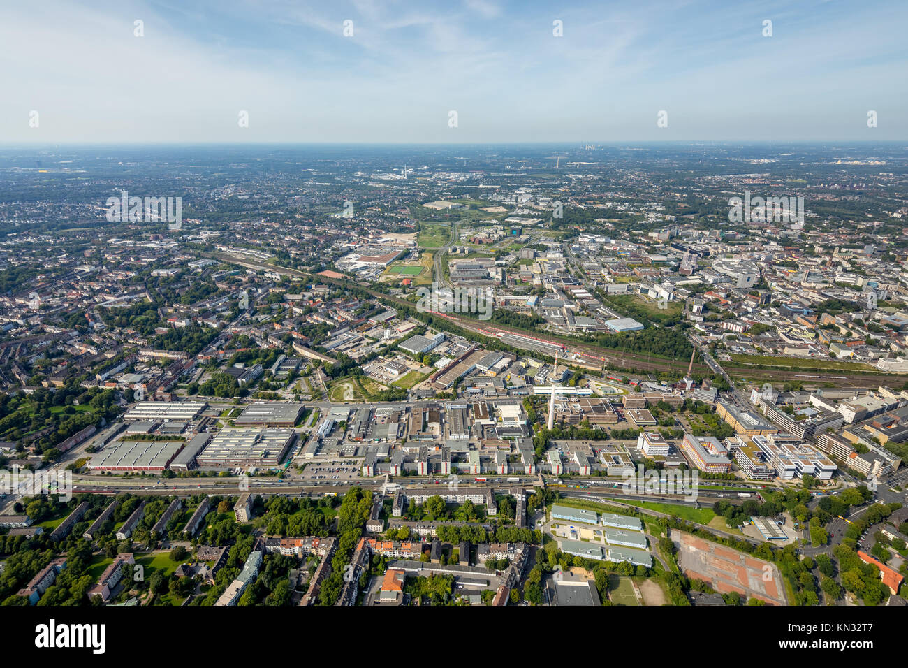 Municher Straße, ETEC, B1, Ruhrschnellweg, A40, Essen, North Rhine-Westphalia, Germany, aerial view, aerial view, aerial view, aerial photography, ove Stock Photo