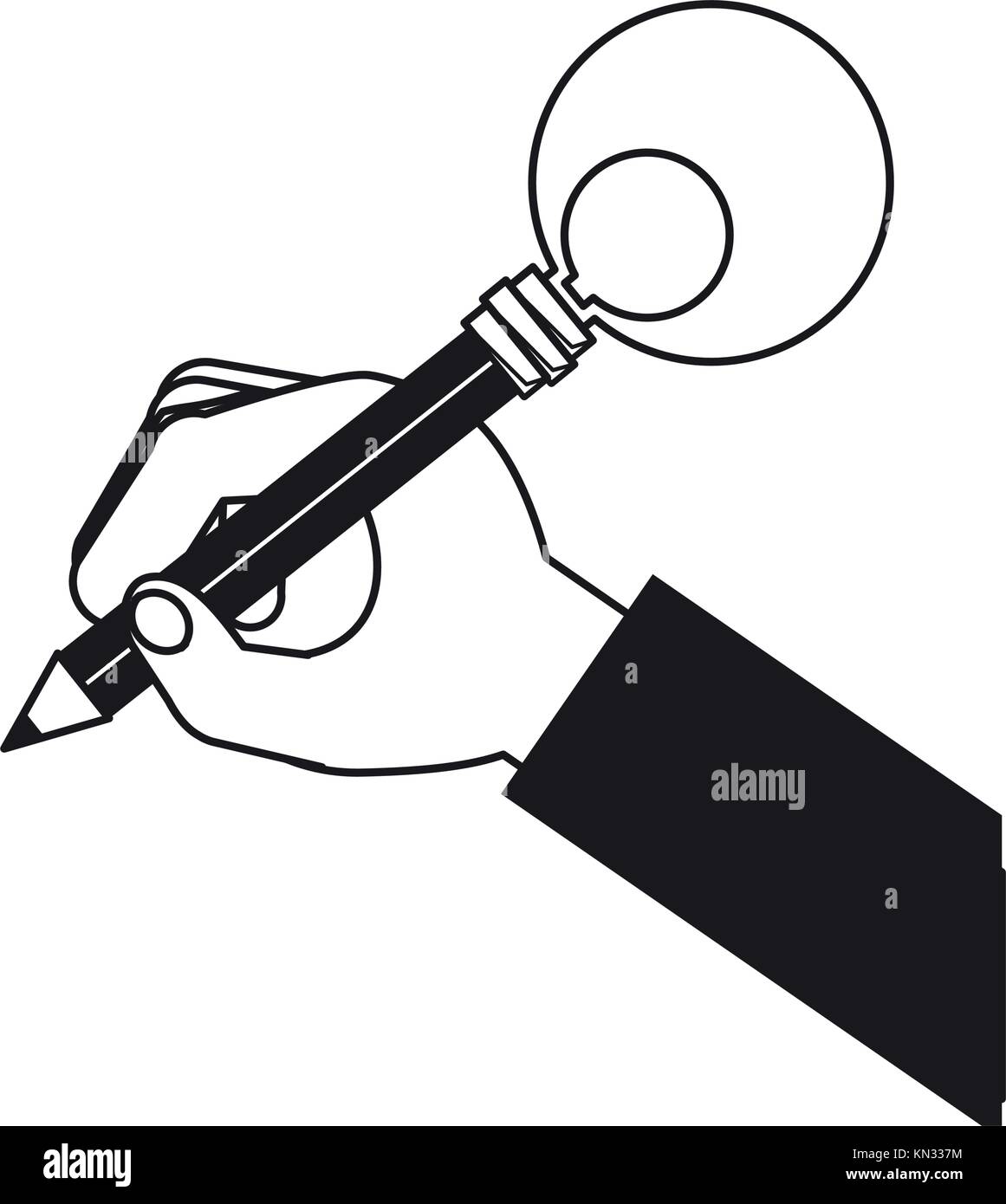 hand holding a pencil icon Stock Vector Image & Art - Alamy
