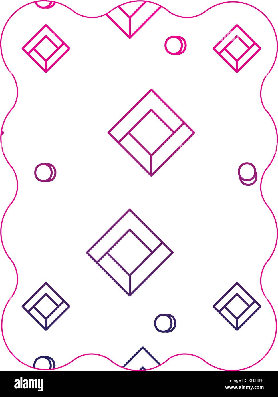 color line rectangle with memphis style abstract background vector ...