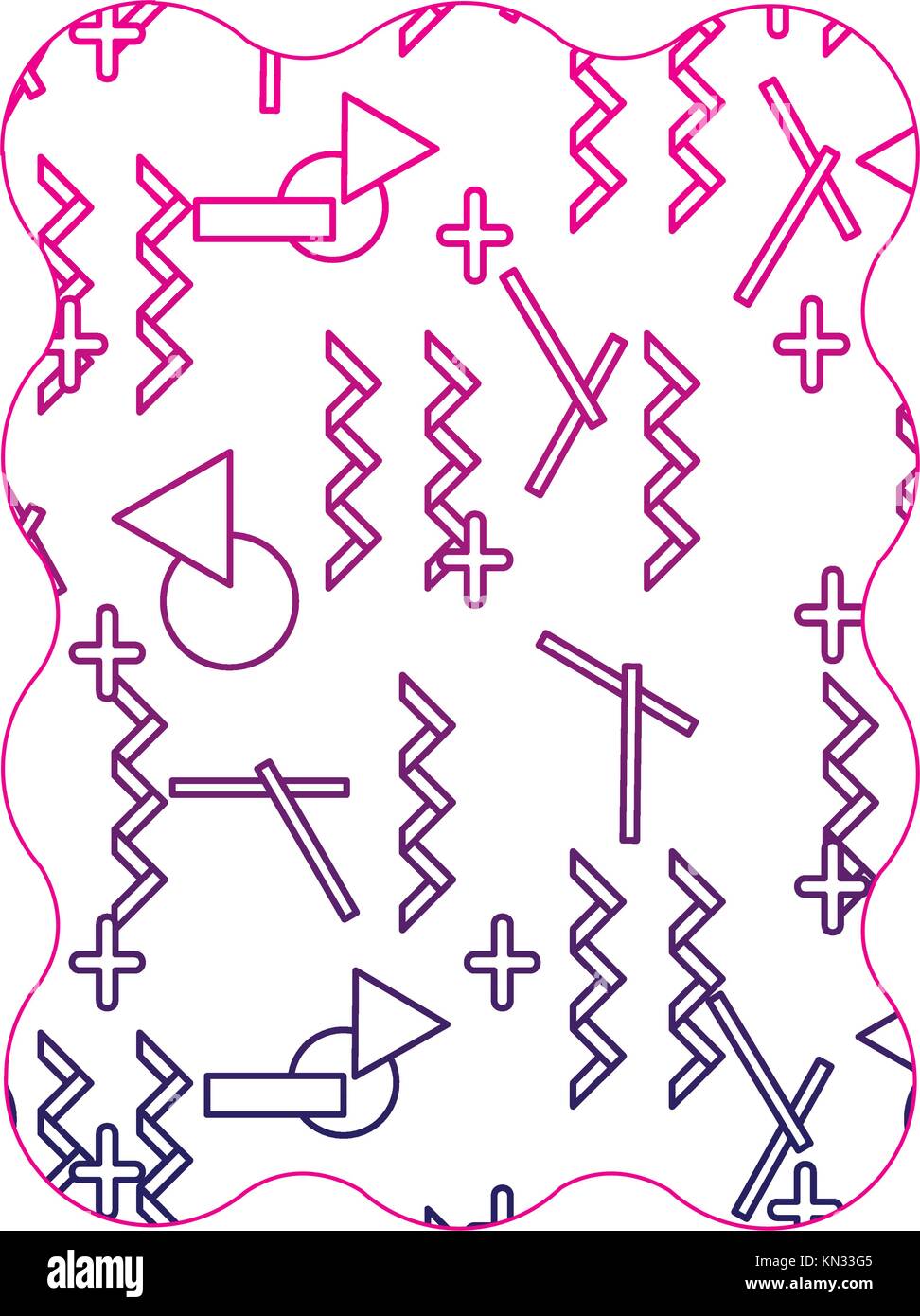 color line rectangle with geometric abstract design background vector ...