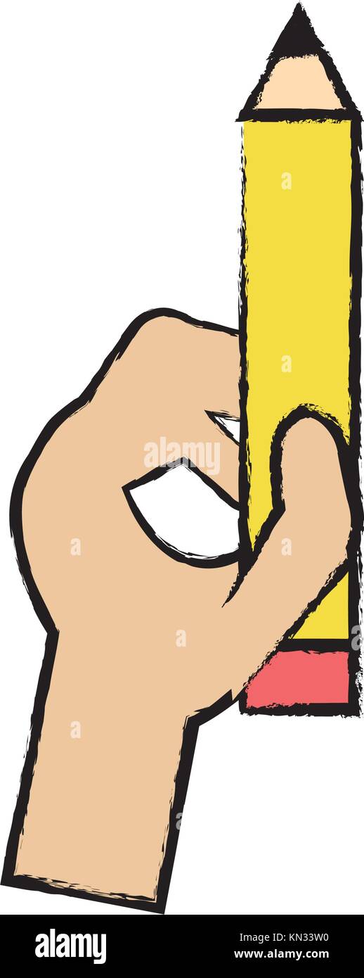 hand holding a pencil icon Stock Vector Image & Art - Alamy