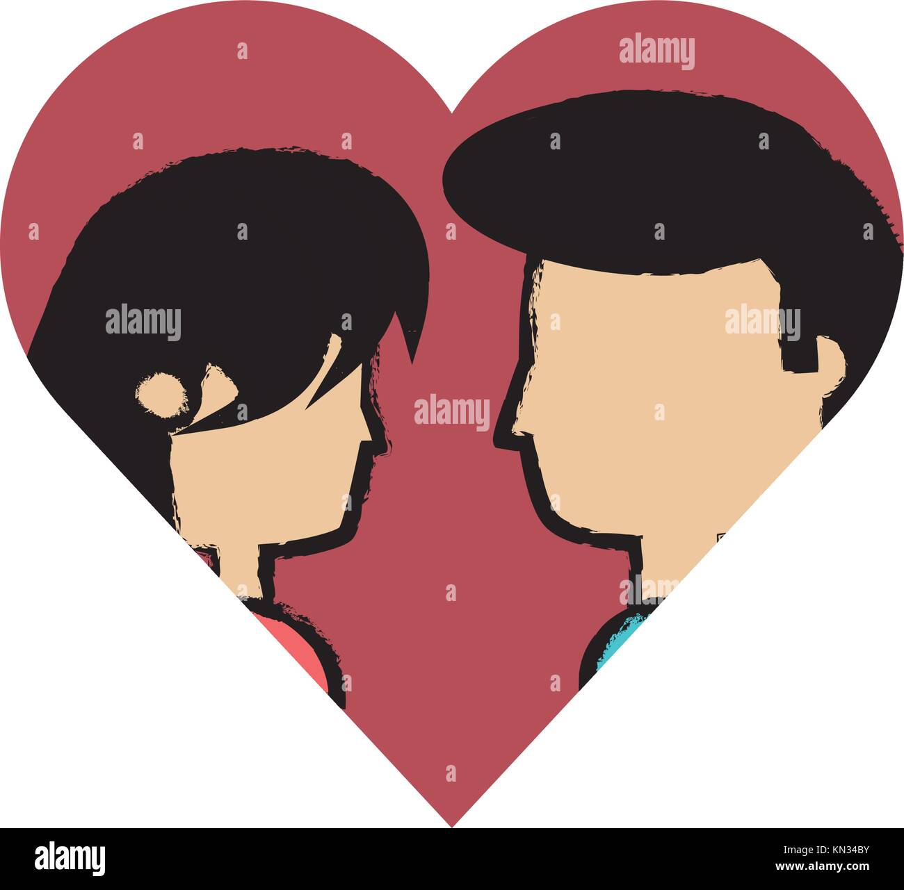 heart with couple icon Stock Vector Image & Art - Alamy