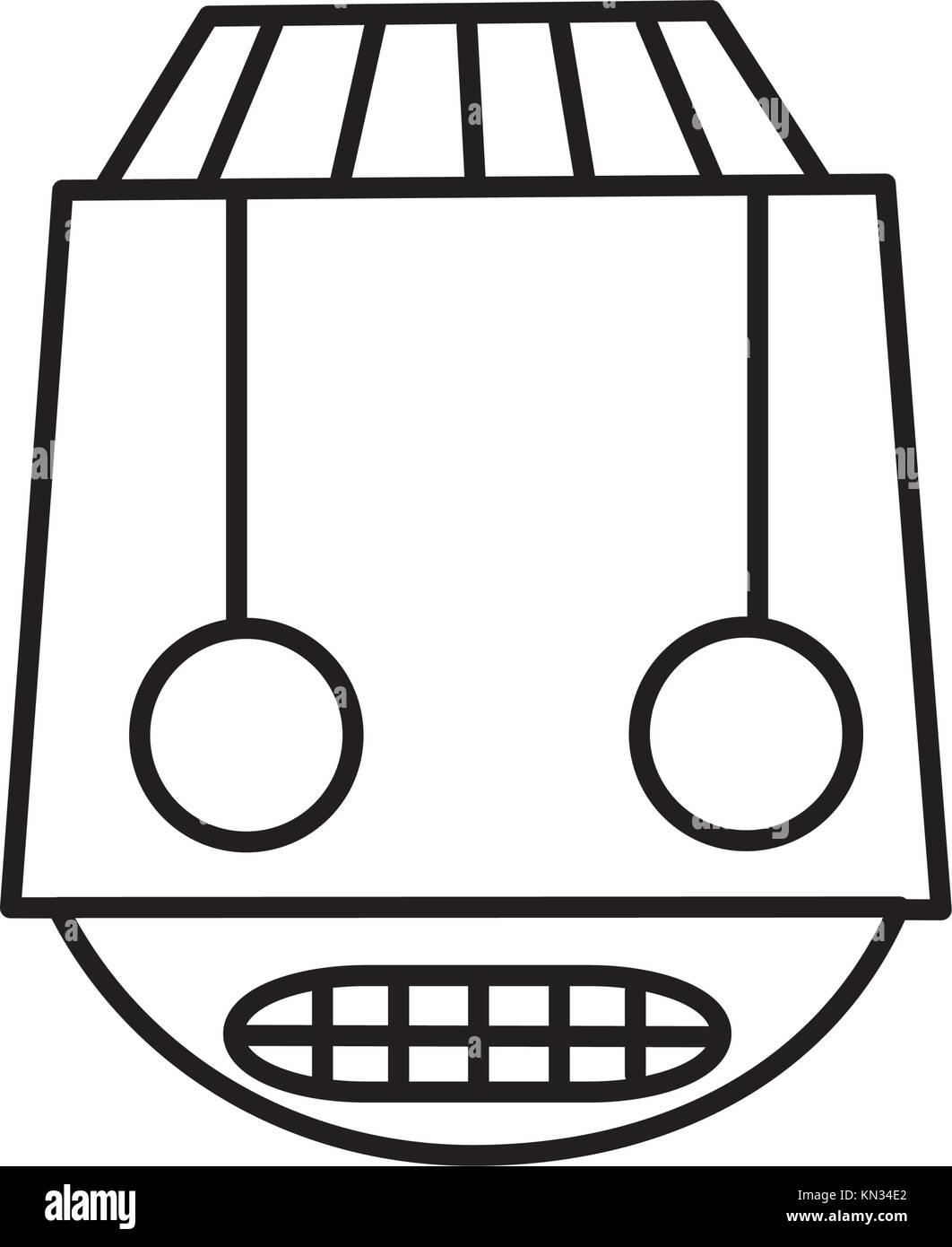 line robot head technology with eyes and mouth vector illustration Stock Vector Image &amp; Art - Alamy