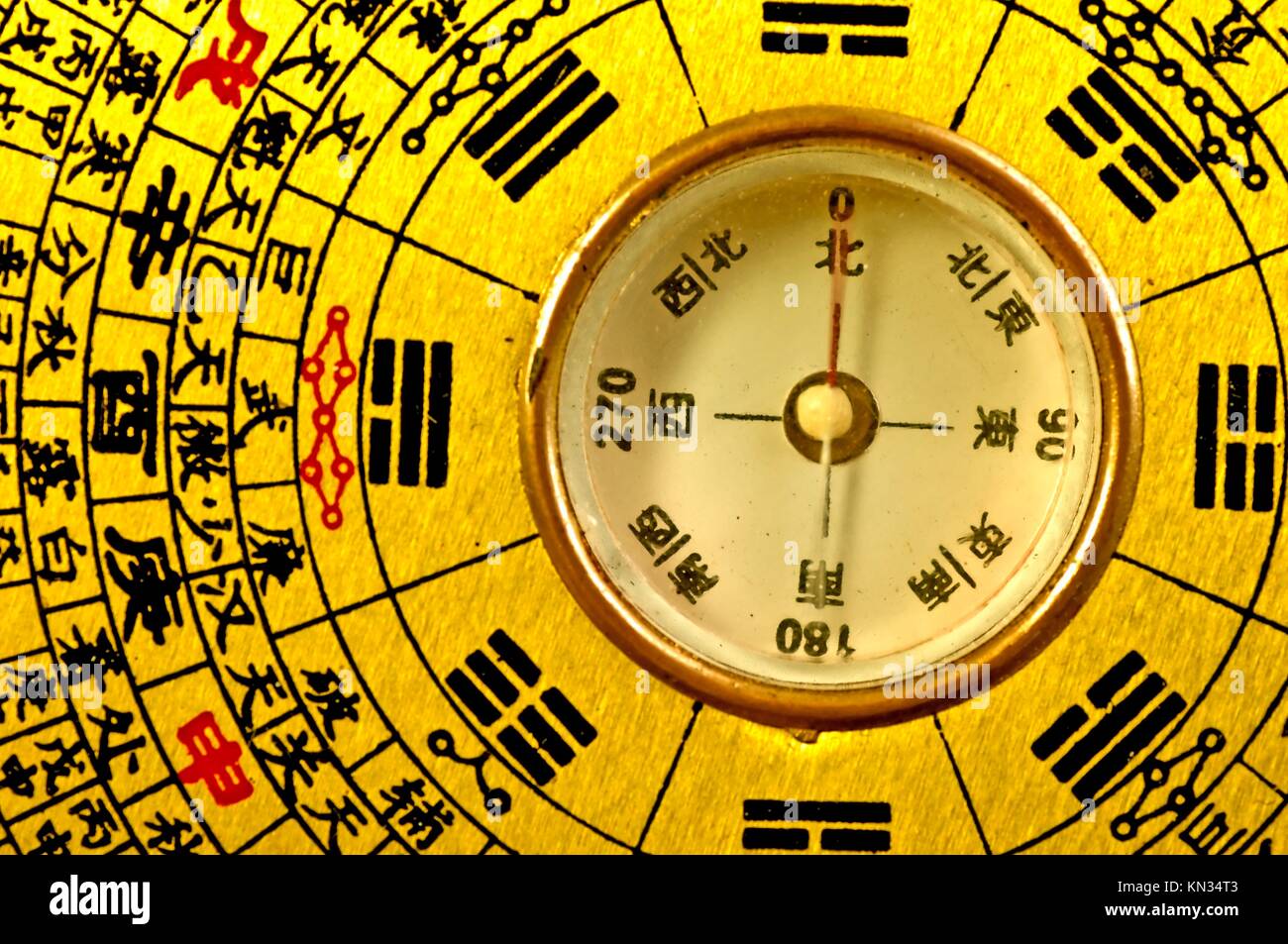 Chinese Feng Shui compass. Stock Photo