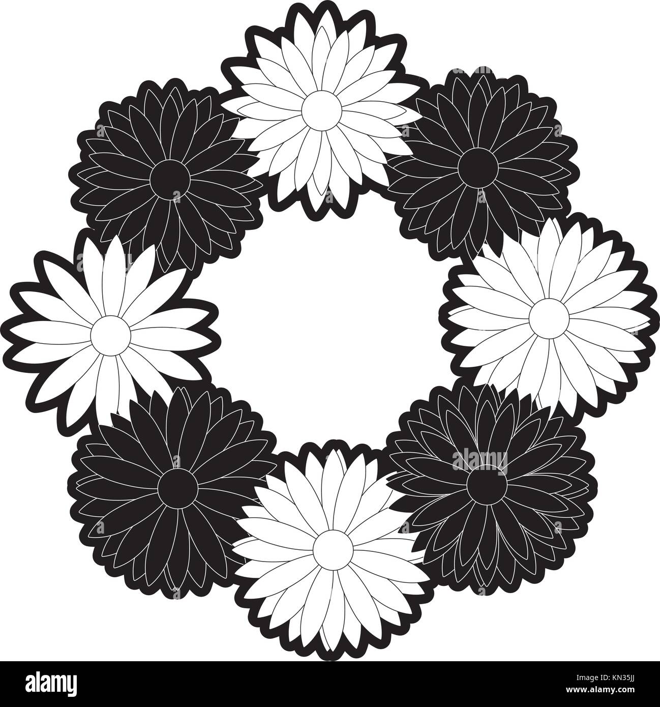 Round Flowe Vector round frame flower vector illustration Stock Vector Image & Art - Alamy