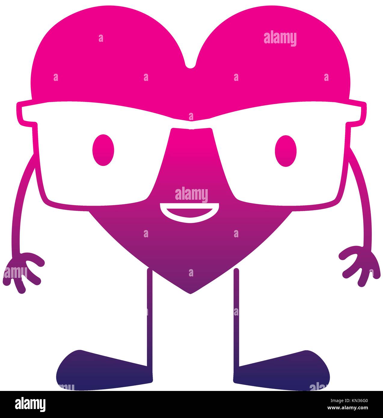 https://c8.alamy.com/comp/KN36G0/silhouette-nice-heart-kawaii-with-glasses-and-arms-KN36G0.jpg