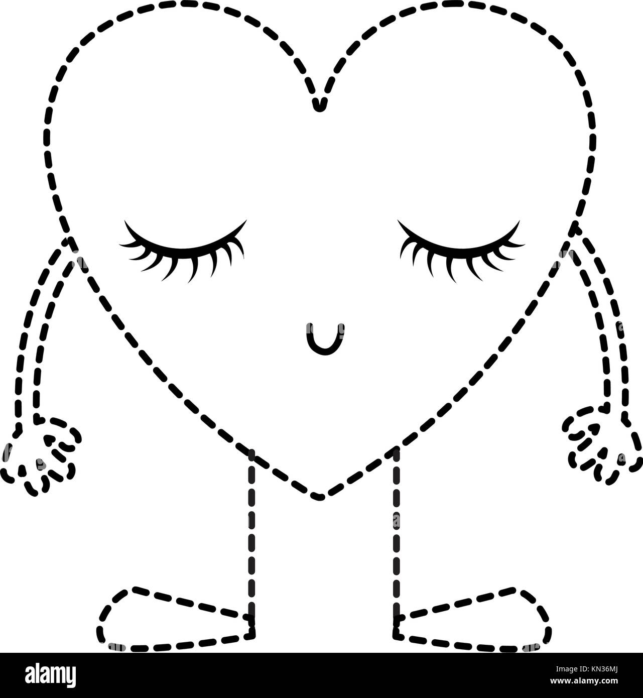 dotted shape heart kawaii with arms and legs to love symbol Stock ...