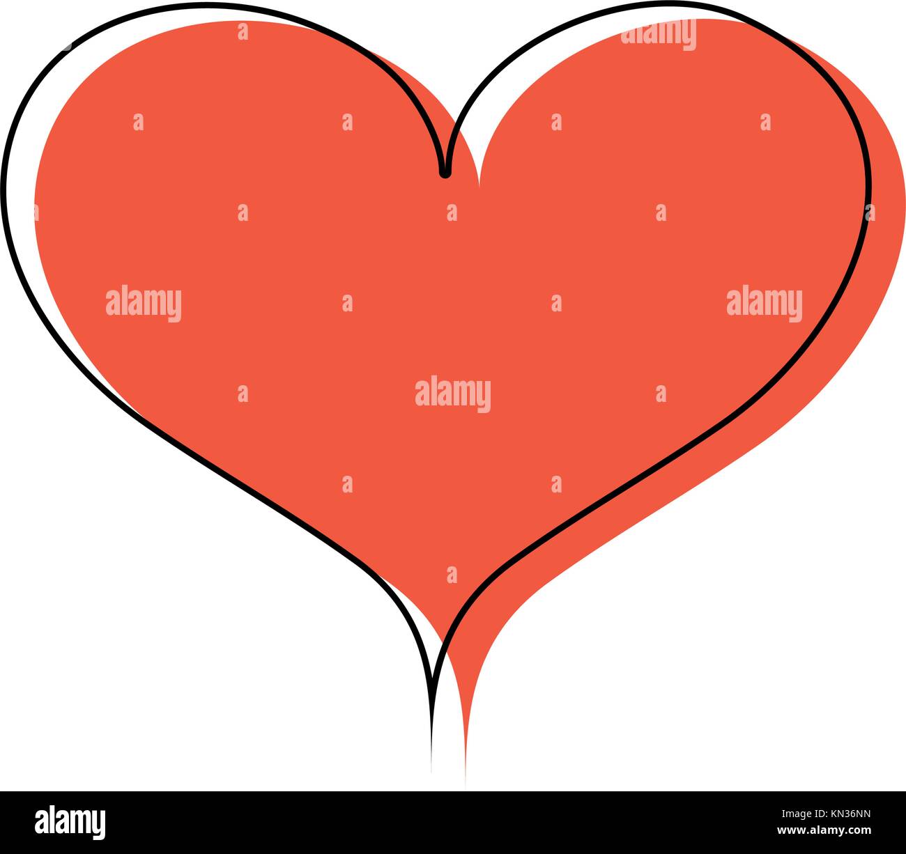 color heart symbol of love and passion design vector illustration Stock ...