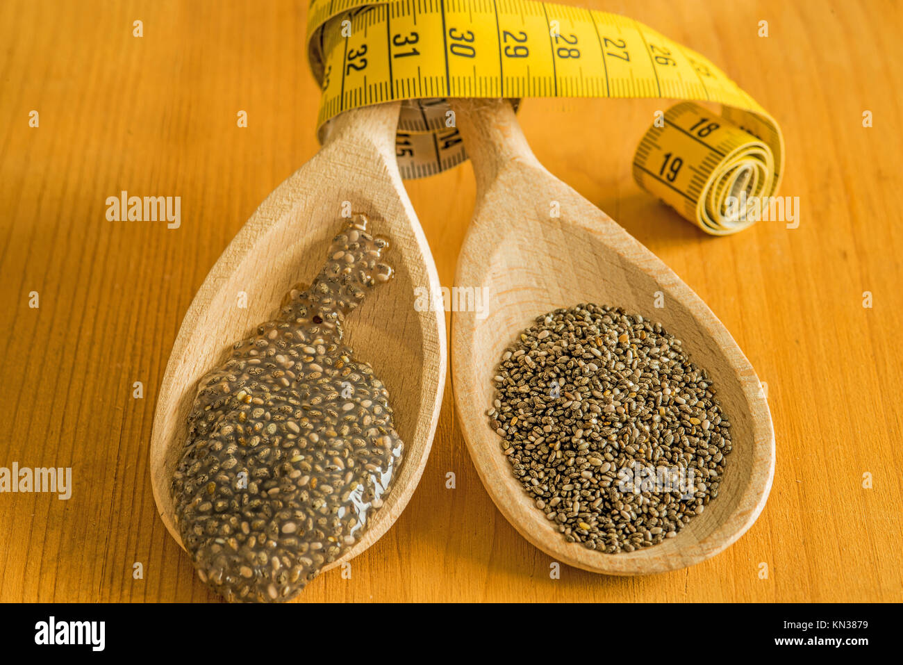 Chia seeds and seed gelatin for diet Stock Photo Alamy