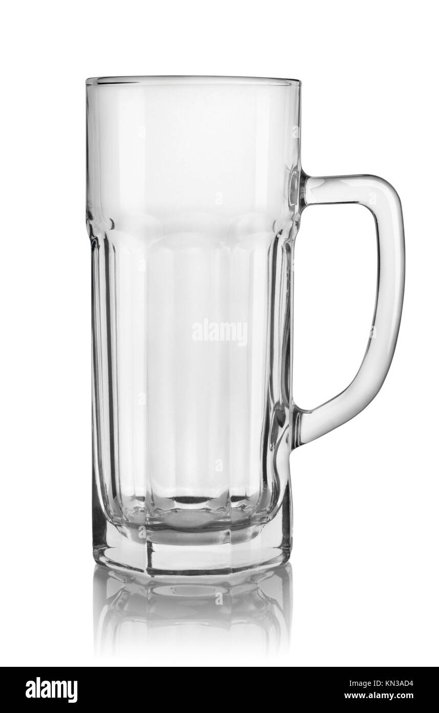 Empty beer glass isolated on white background. Path Stock Photo Alamy
