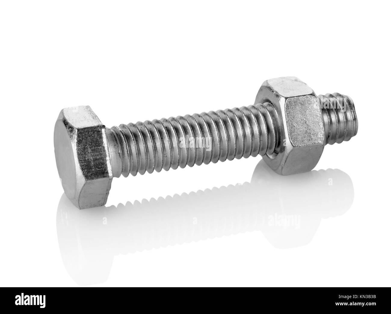 Big bolt and nut isolated on a white background Stock Photo Alamy