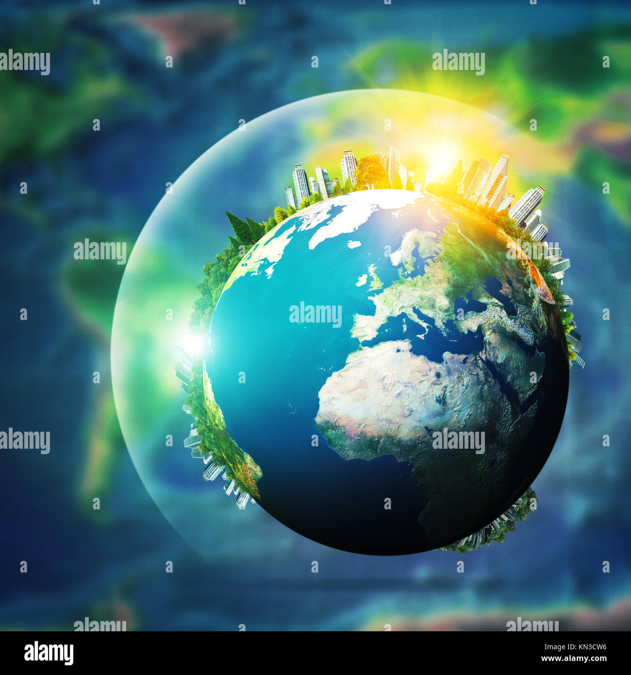 Global sustainable development concept, environmental backgrounds. Stock Photo