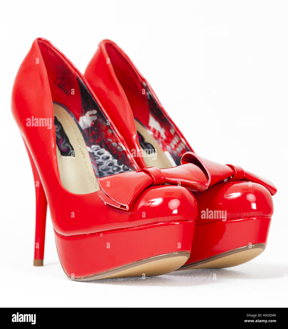 fashionable platform red pumps Stock Photo Alamy