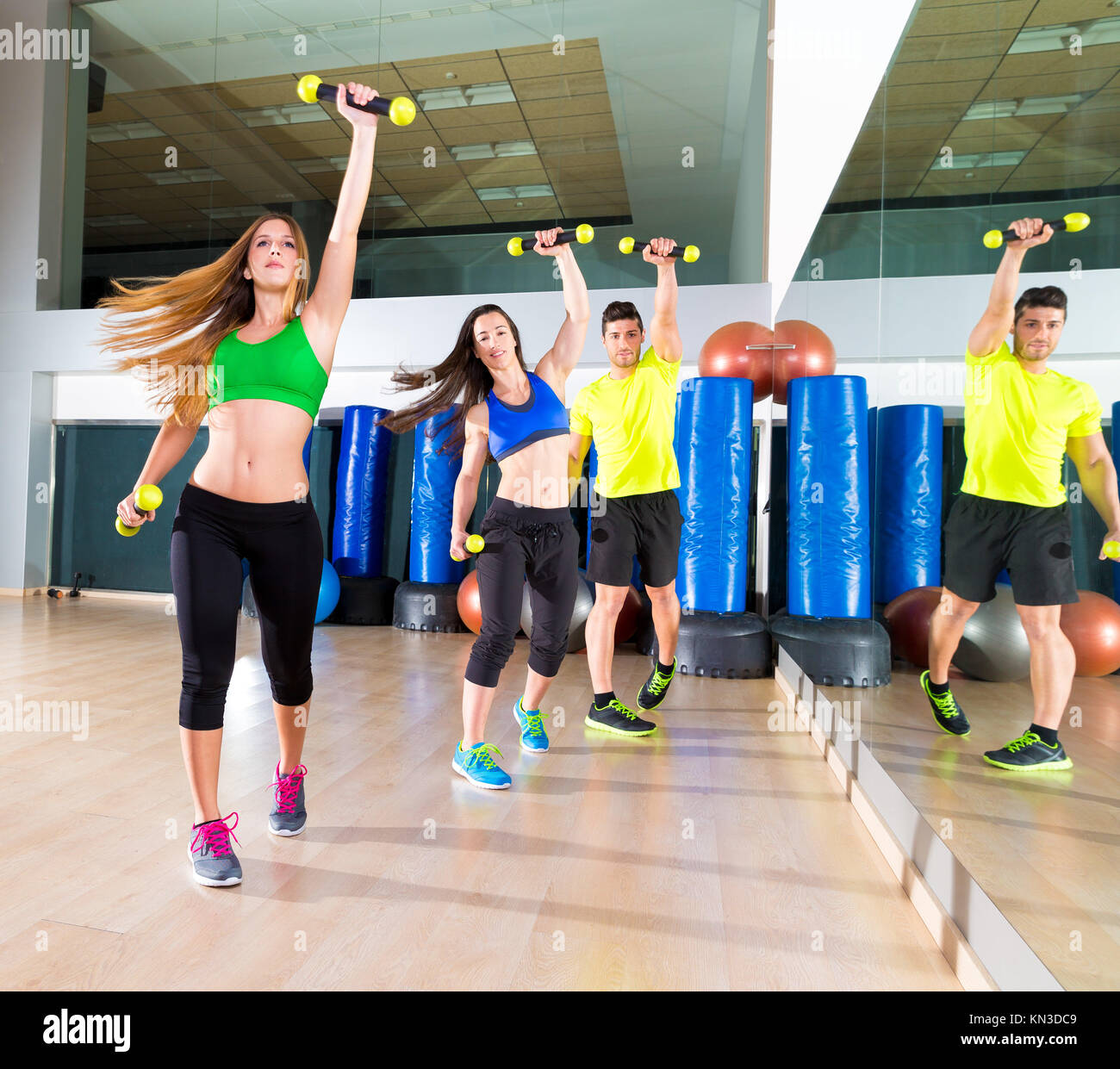 zumba dance cardio people group training at fitness gym workout exercise  Stock Photo - Alamy