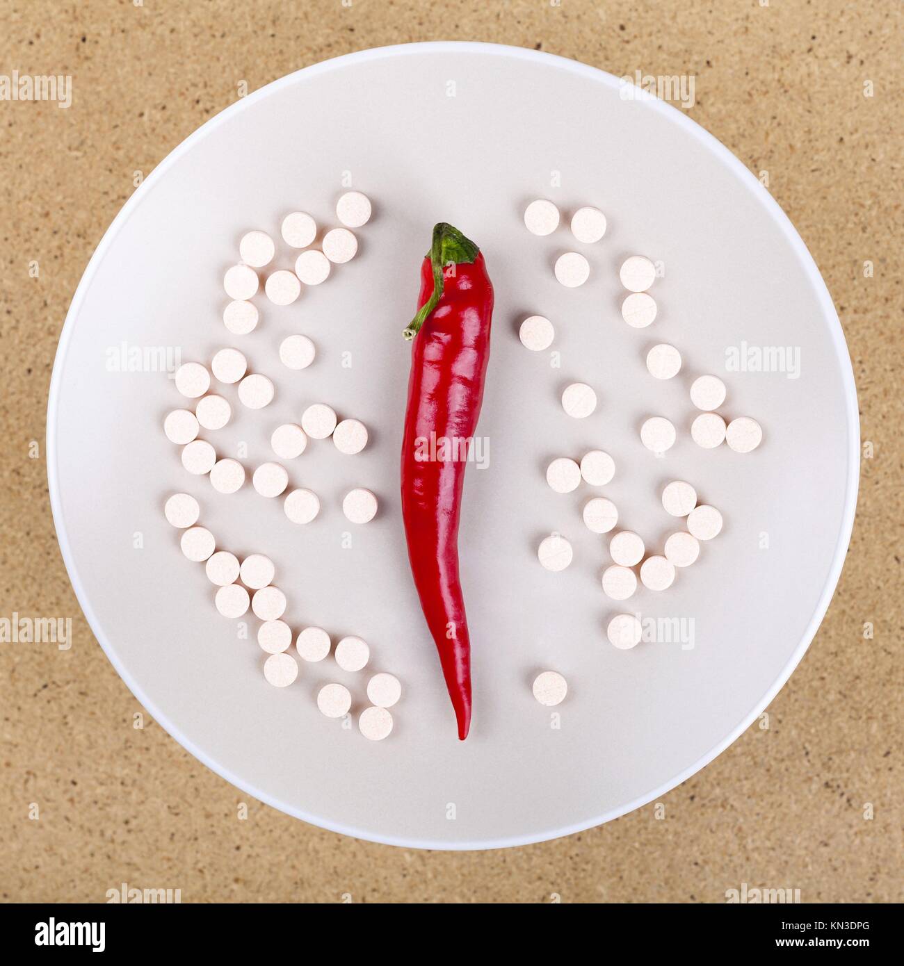 Healthy eating concept. Red chili peppers as good source of vitamins