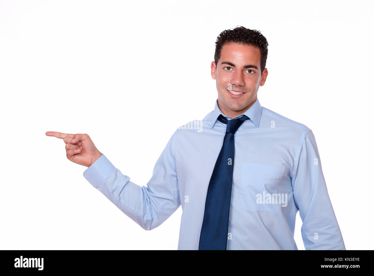 fashionable guy on blue shirt 