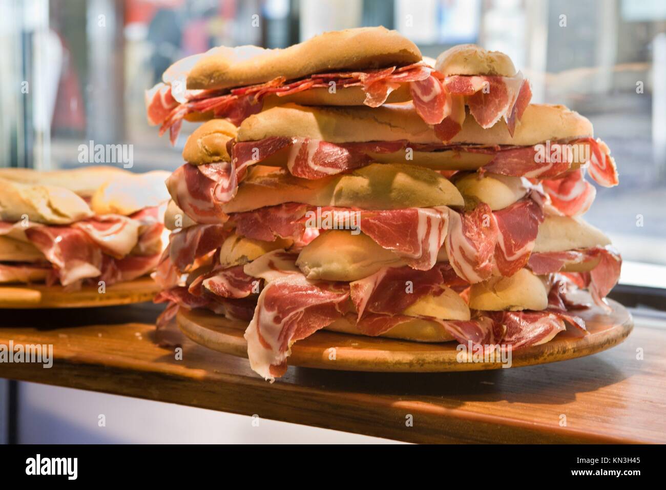 Spanish iberian ham sandwiches from acorn fed pigs Stock Photo Alamy