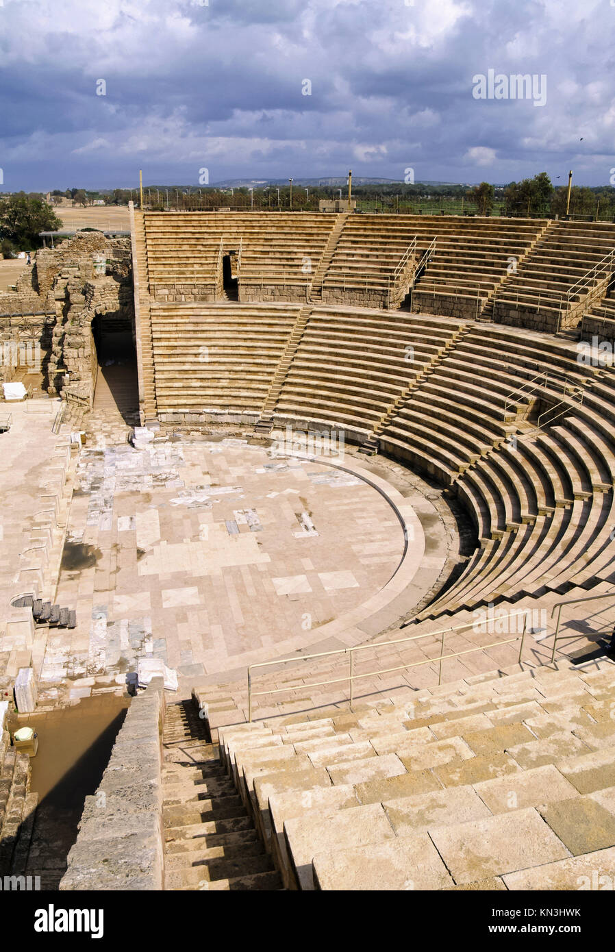The Ancient Roman Amphitheatre In Caesarea High Resolution Stock ...