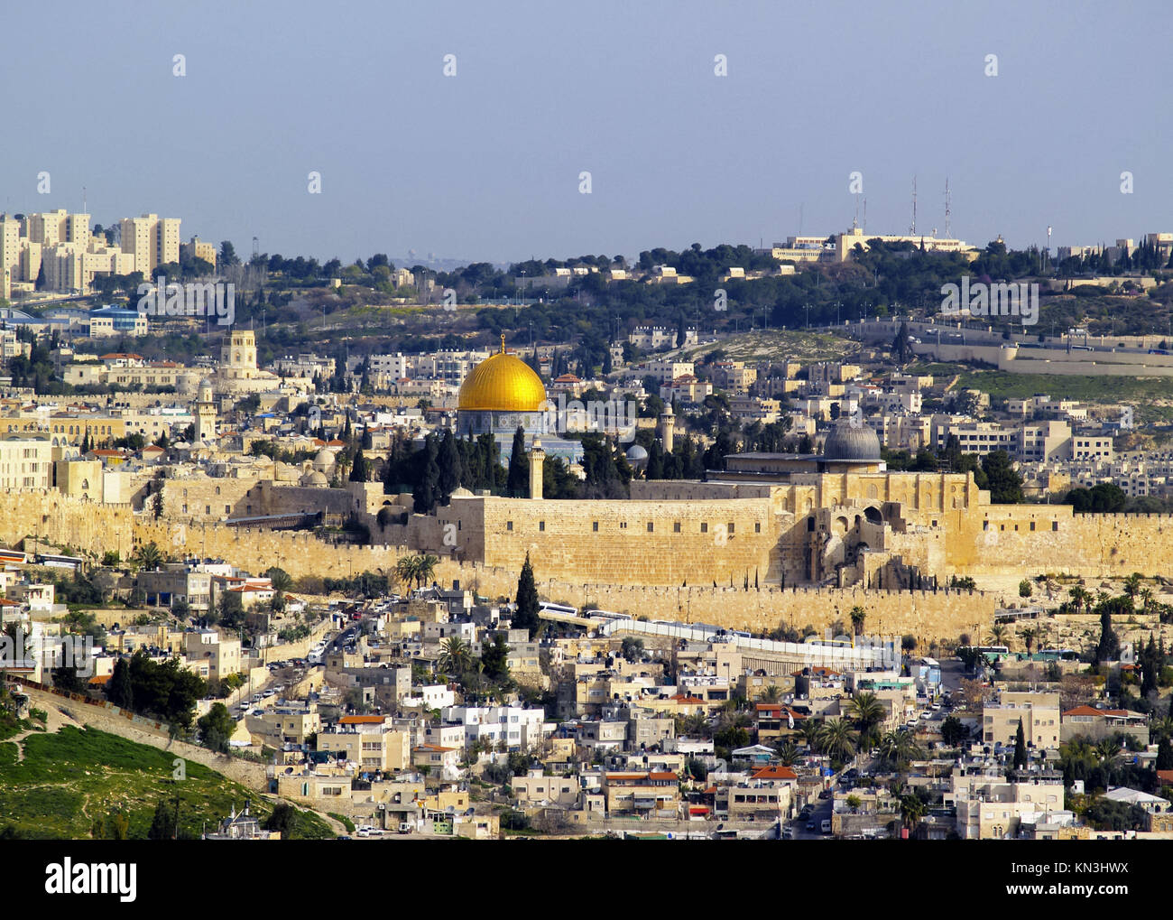 Cityscape of Jerusalem the most famous place in Israel Stock Photo