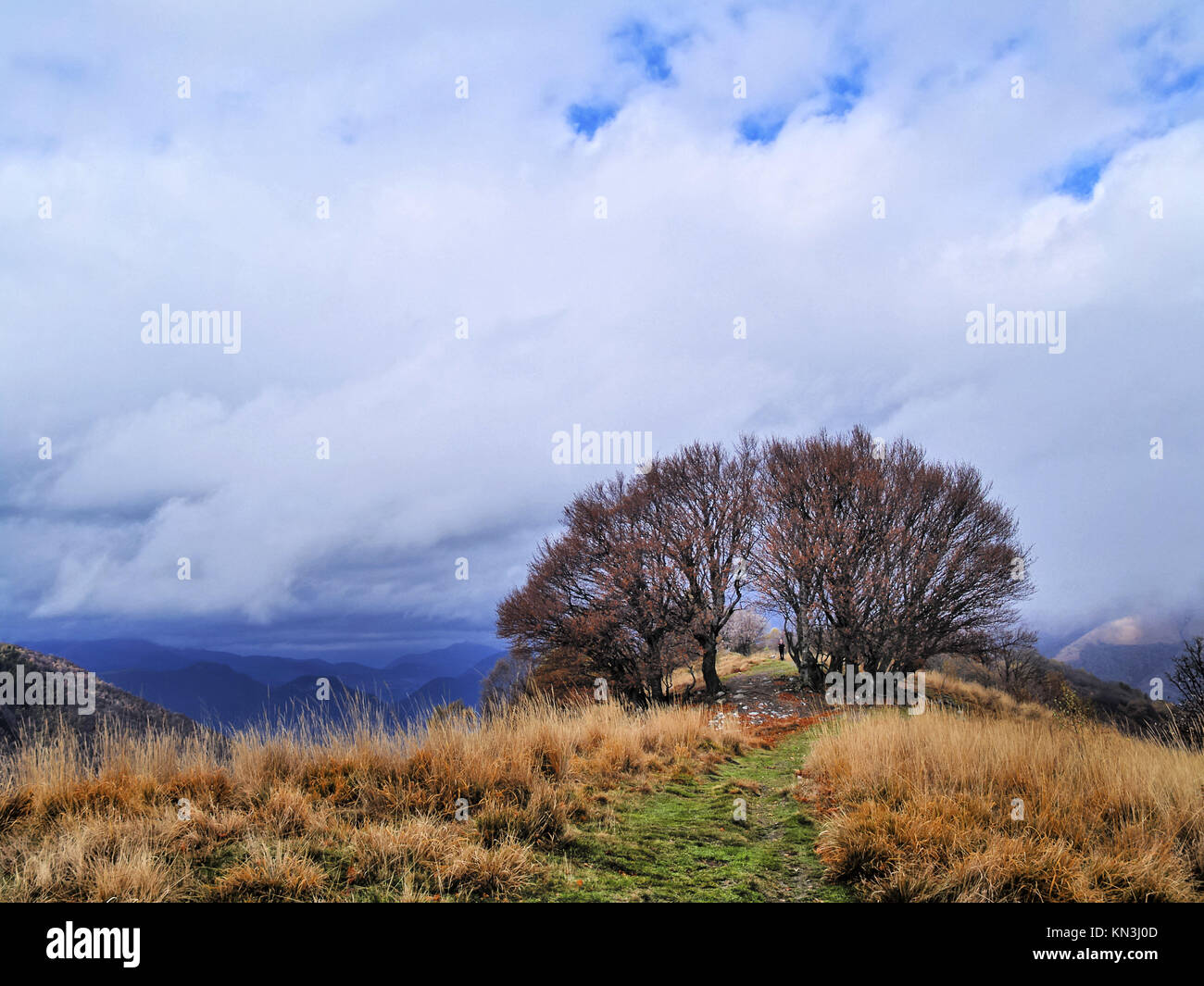 Mountains around the Como Lake in a province of Lombardy, Italy. Stock Photo