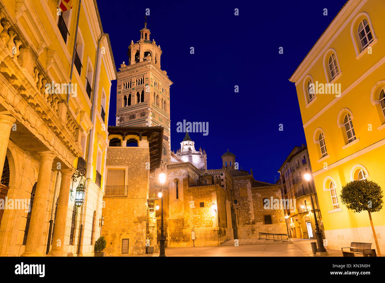Aragon Teruel Cathedral Santa Maria unesco and City town hall at Spain