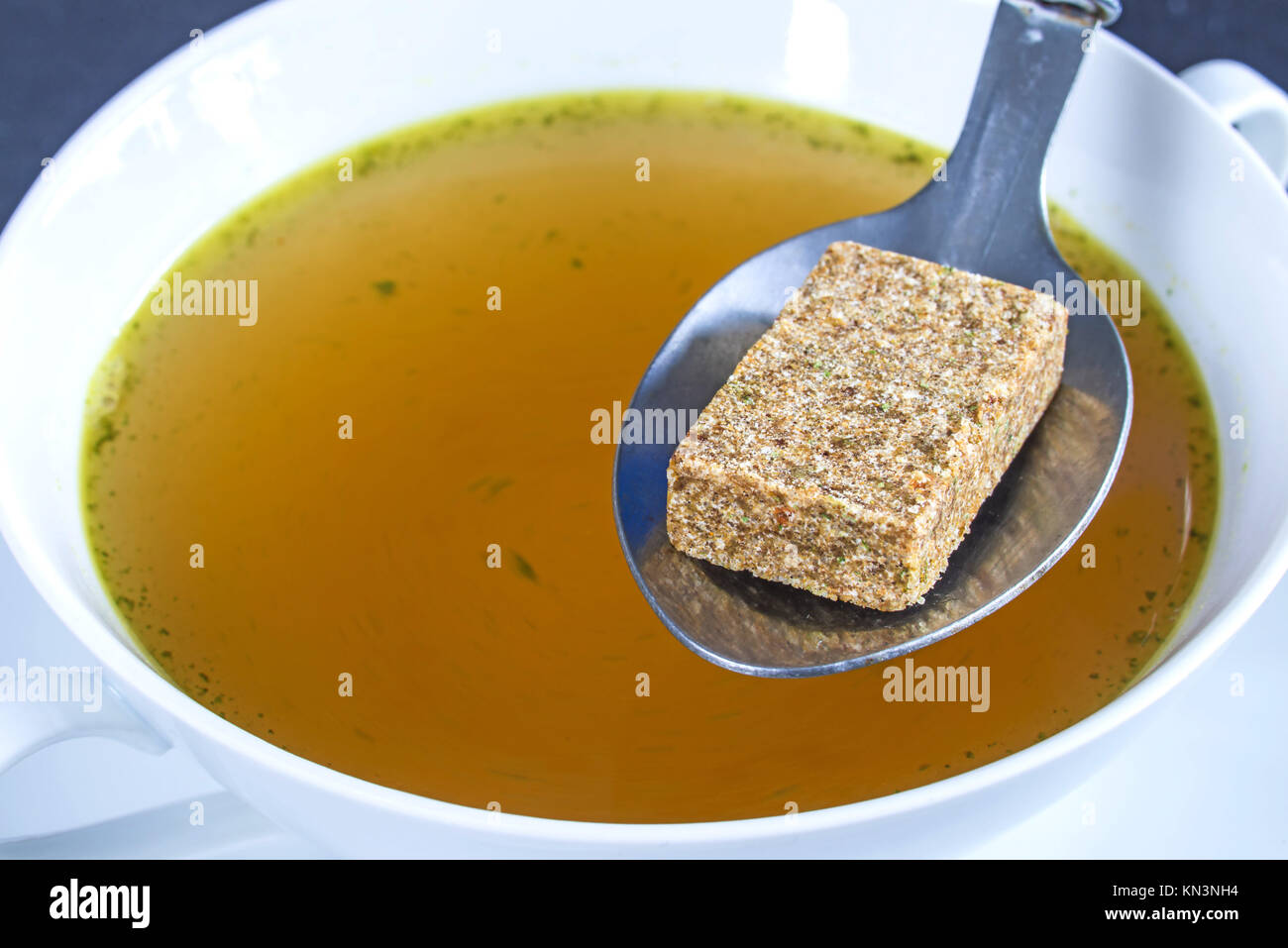 Stock cube with broth Stock Photo Alamy