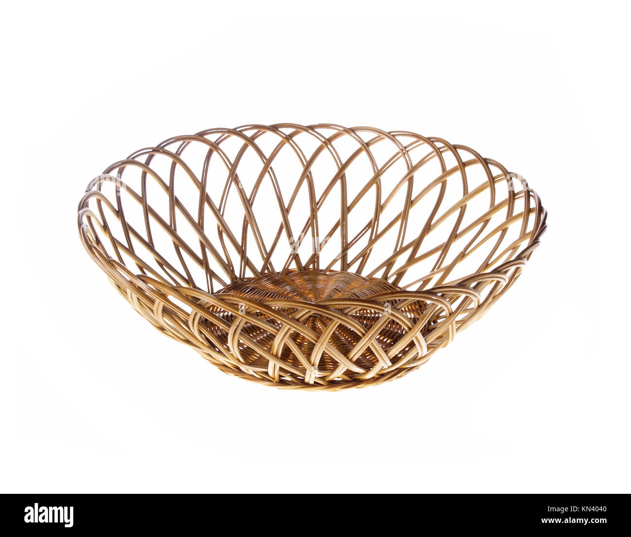 Studio isolated photo of a Wicker Basket useful for designs Stock Photo