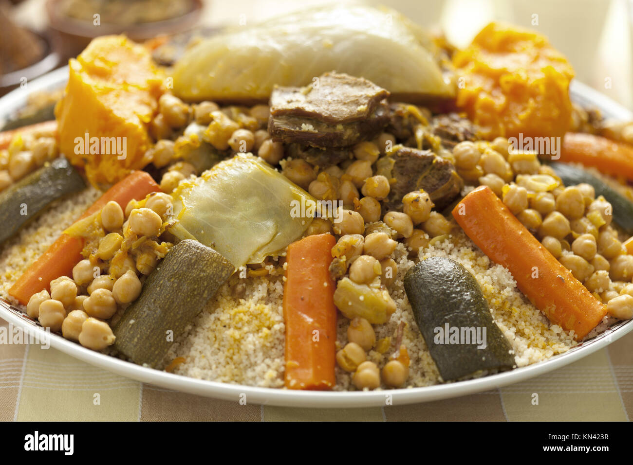 Moroccan couscous dish close up Stock Photo - Alamy