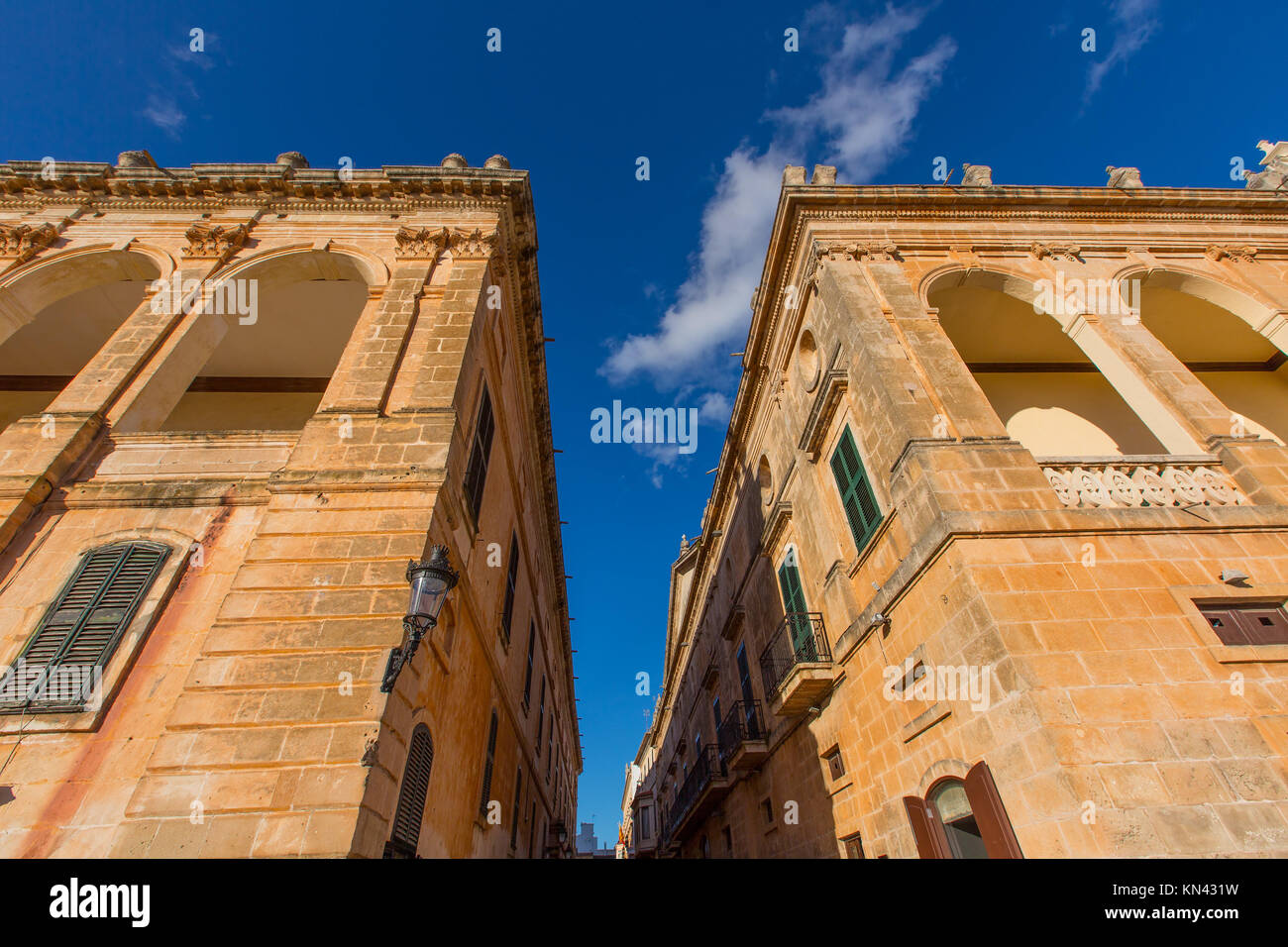 Ciutadella Menorca Placa des Born in downtown Ciudadela at Balearic islands. Stock Photo
