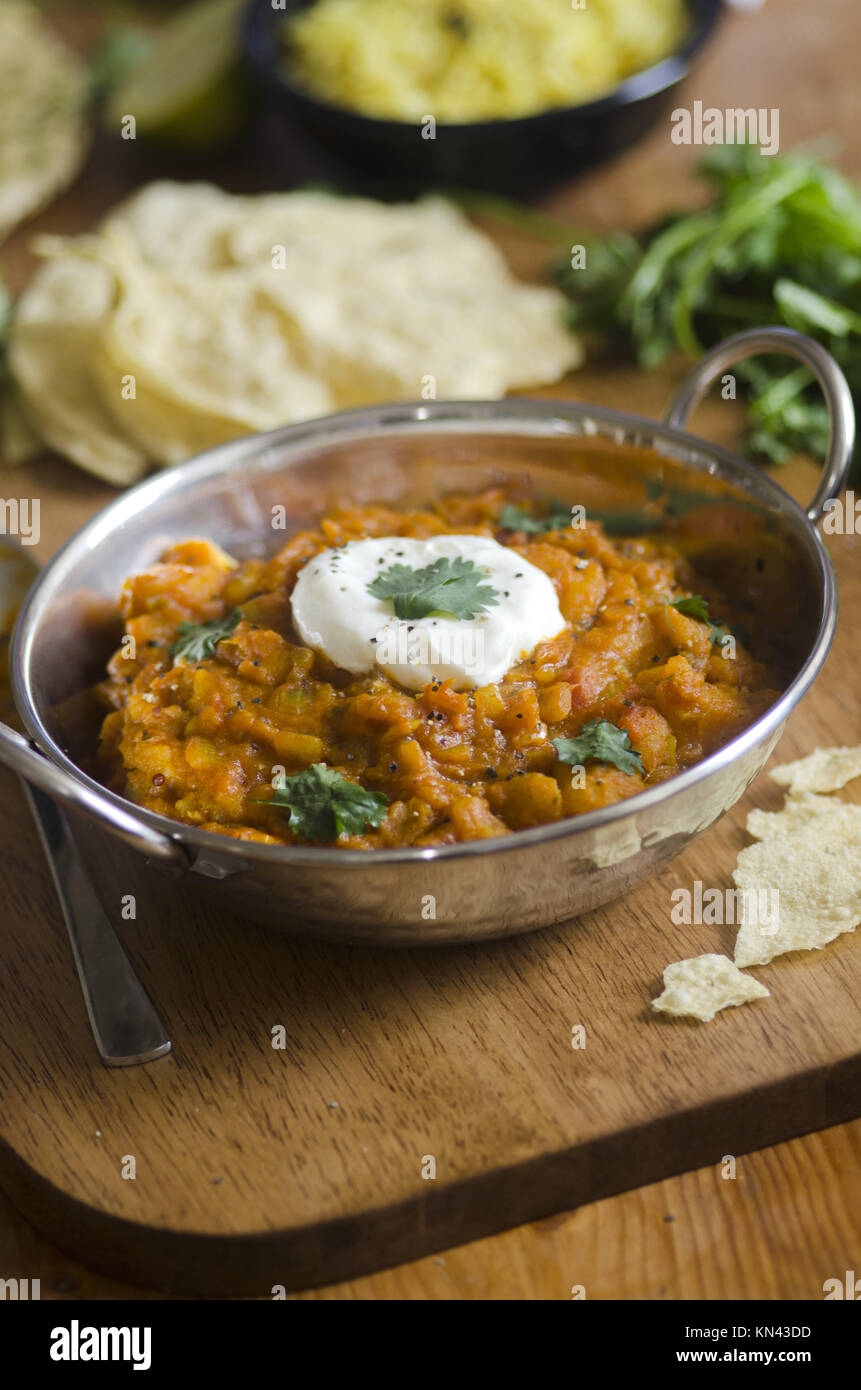 Fragrant and spicy Bombay potato curry with cumin and coriander Stock