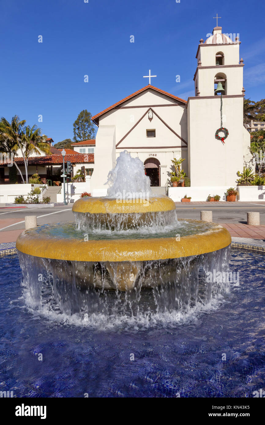 Mexican Tile Fountain Serra Statue Mission San Buenaventura Ventura