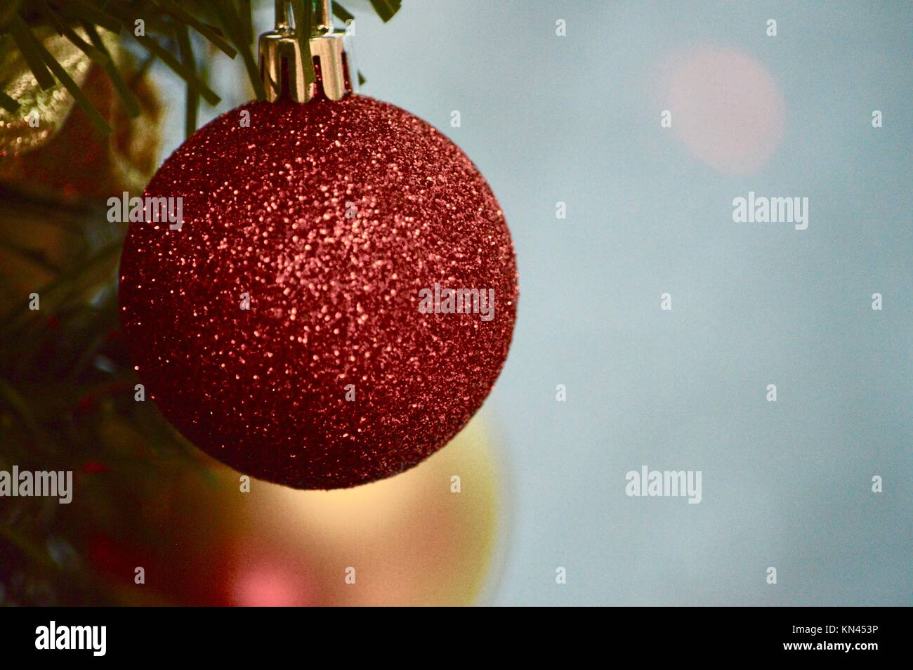 The ornaments hanging from a christmas tree Stock Photo Alamy