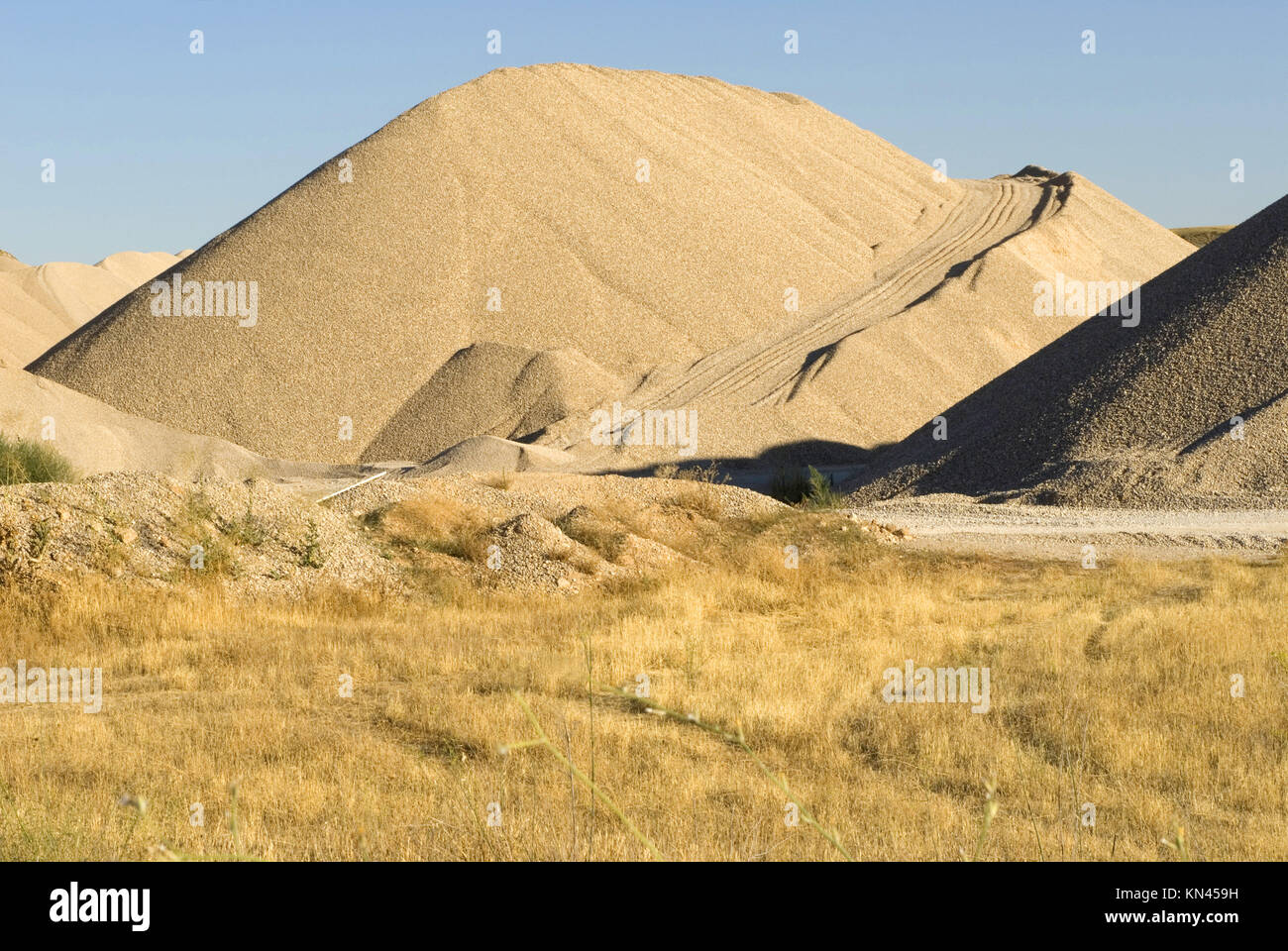 Pebbles quarry, Jarama valley, province of Madrid, Spain Stock Photo