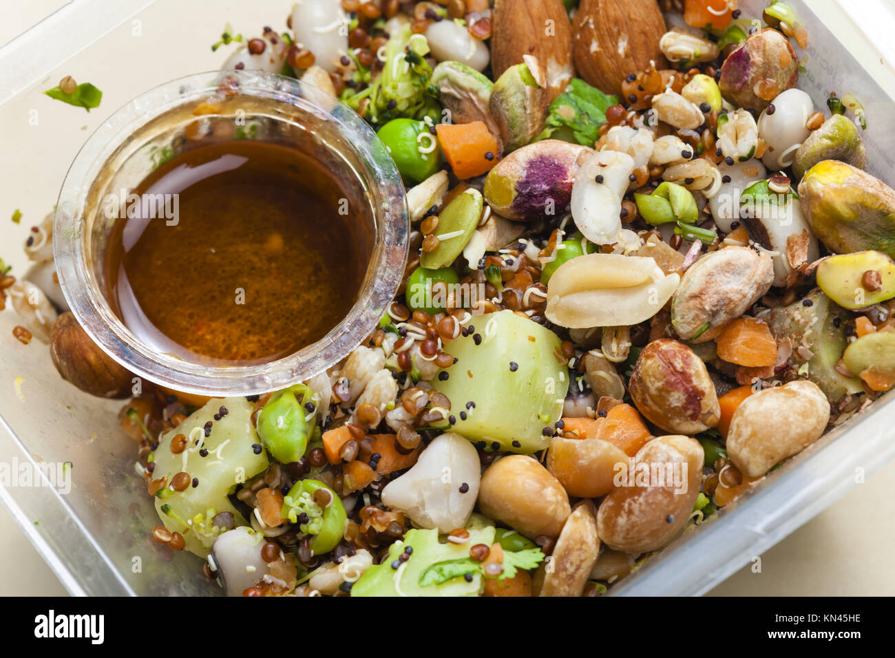 legume salad with almonds. Stock Photo