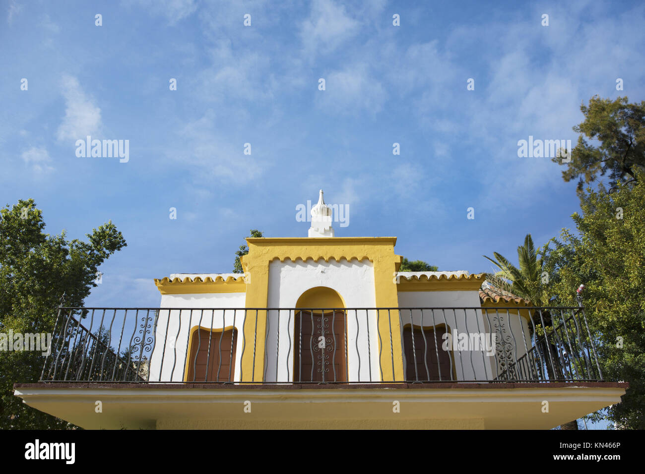 Balcony of a traditional Andalusian house in Cordoba, Andalusia, Spain. Stock Photo