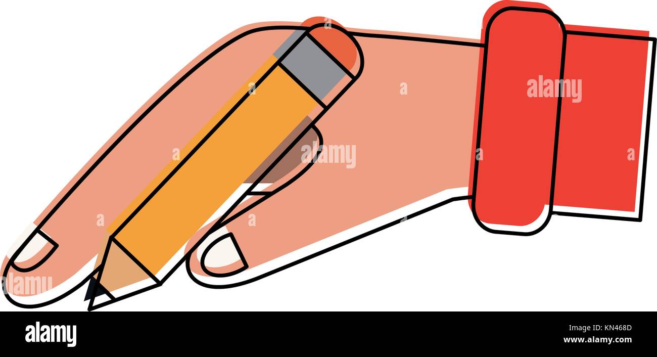Hand holding pencil Stock Vector Image & Art - Alamy