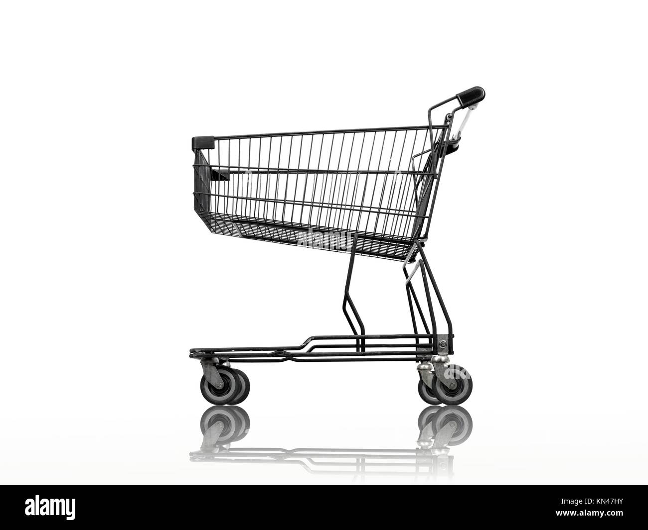 A shopping trolley isolated against a white background Stock Photo Alamy