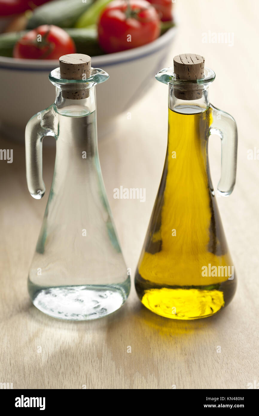 Oil and vinegar bottles Stock Photo Alamy