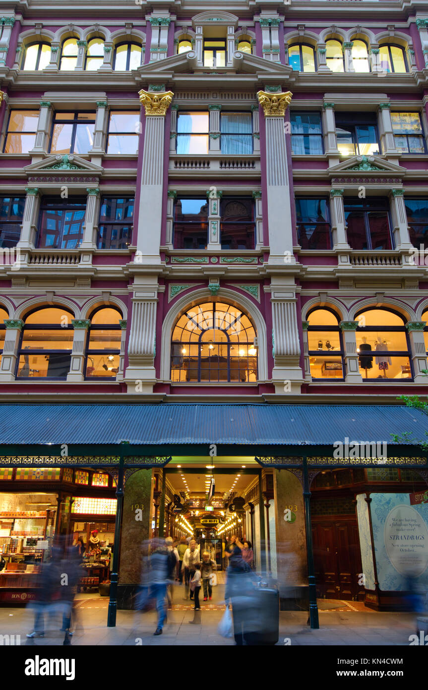 The Strand Arcade, Sydney, New South Wales (NSW), Australia. The Strand Arcade is a Victorian-style historic shopping arcade in Sydney, NSW, Australia Stock Photo