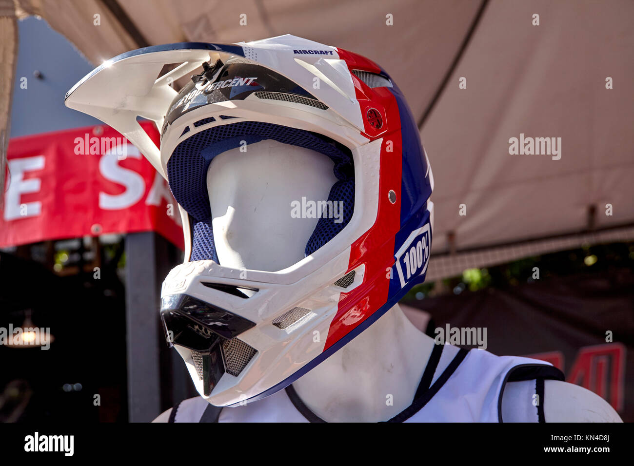 Safety Helmet - full face head protection for jet ski rider or motorcycle, motorbike Stock Photo