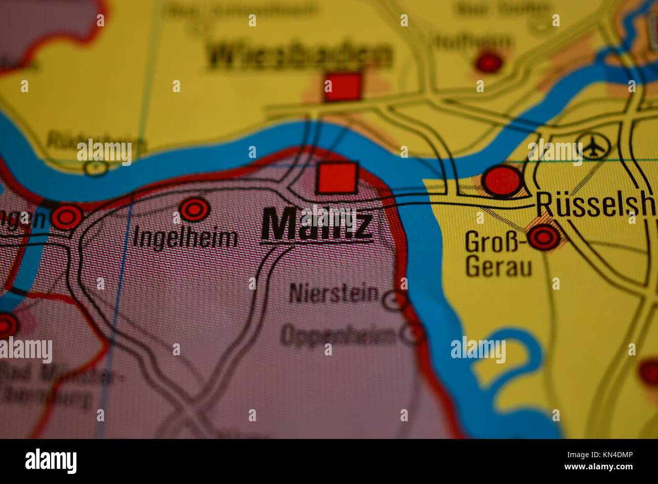 City name on a map Stock Photo - Alamy