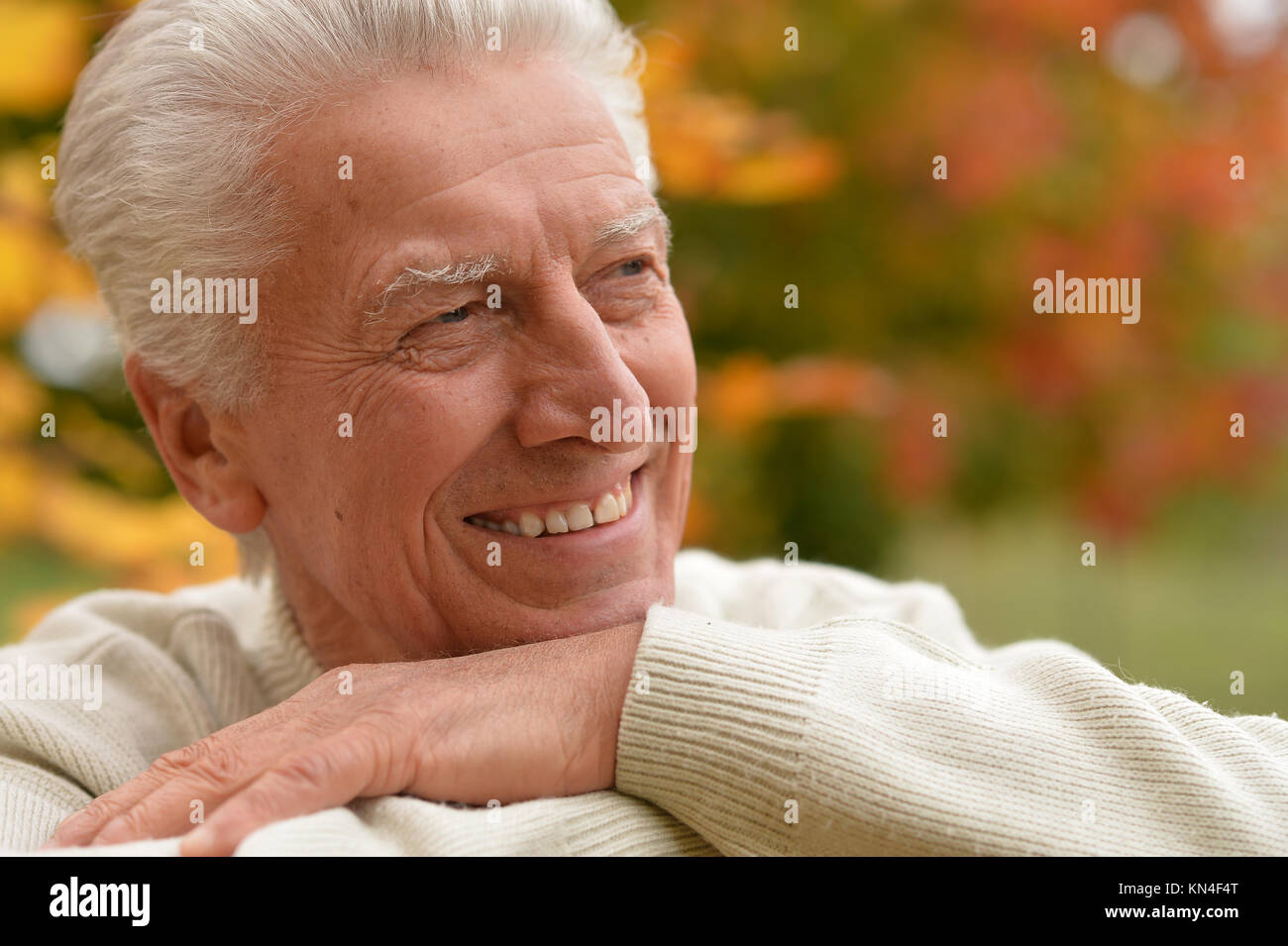 elderly man in park Stock Photo - Alamy