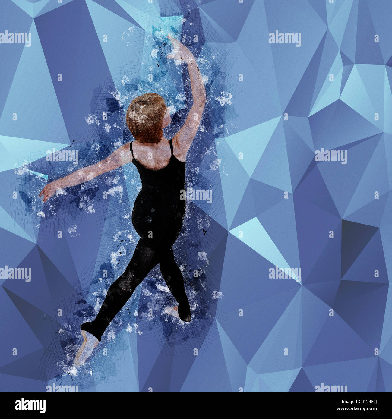 Digitally enhanced image of a female Ballet Dancer balances on her toes ...