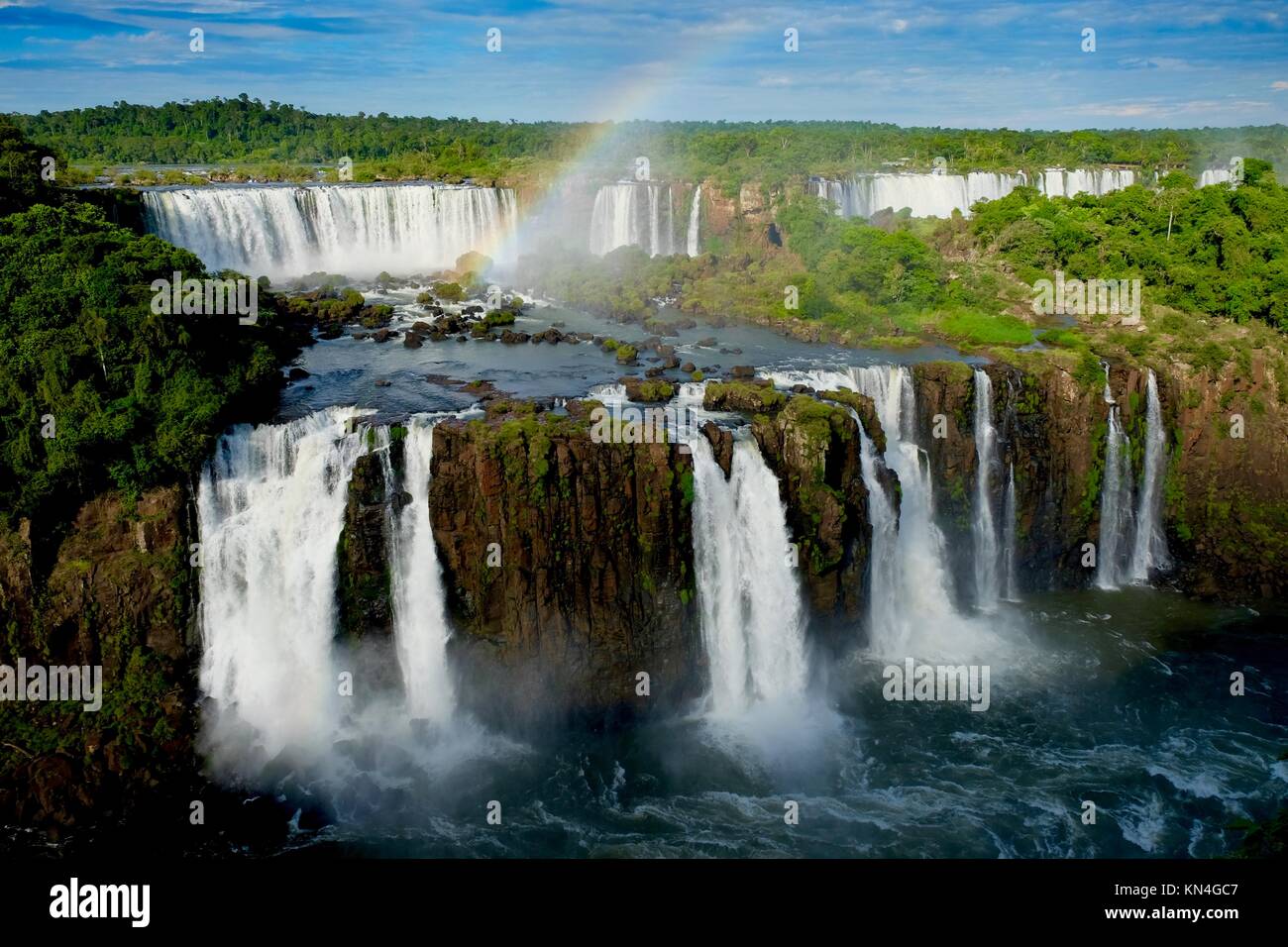 San Martin Island, Iguazu Falls, view from Brazilian side Stock Photo