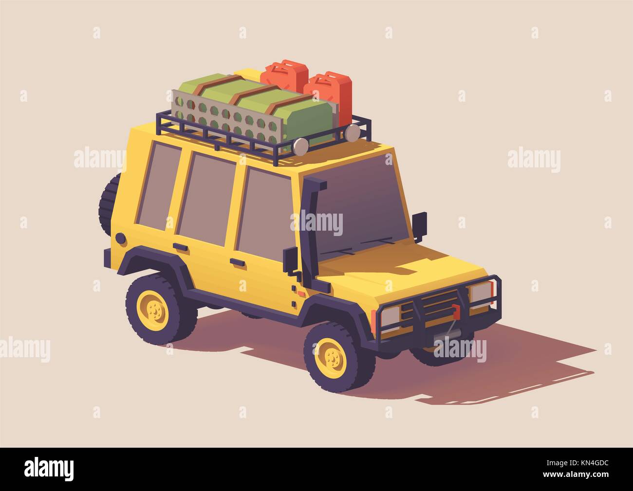 Vector low poly off-road 4x4 SUV car Stock Vector