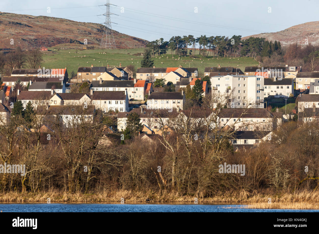 Part of the village of Lochwinnoch, rising on a hill up from Castle