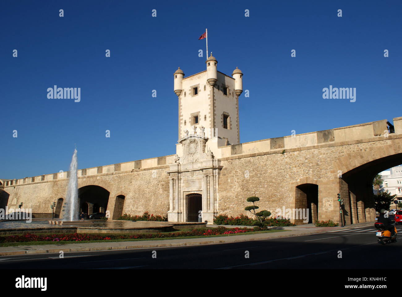 Puertas de Tierra (city gates), Cadiz, Spain Stock Photo