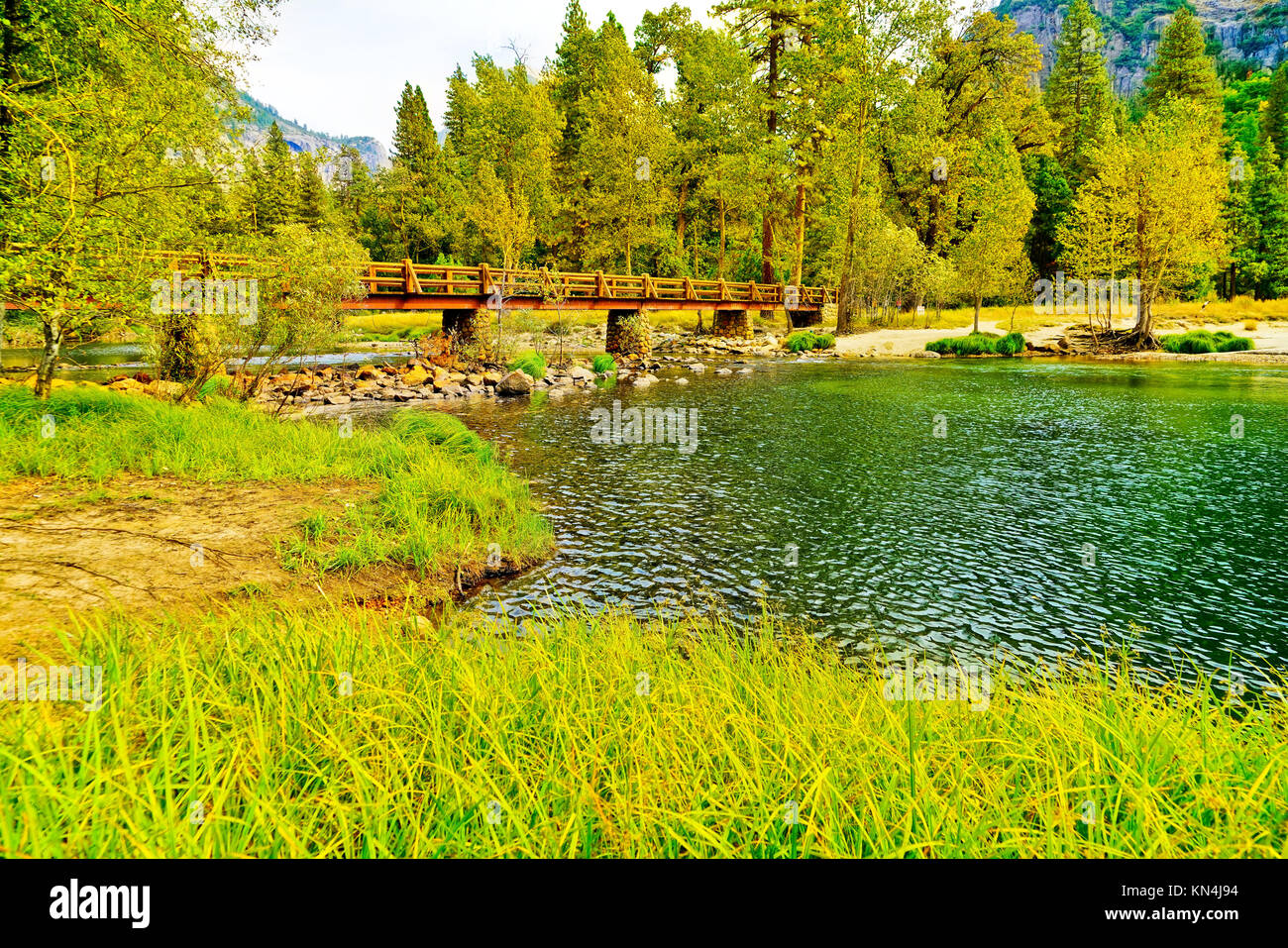 View of Yosemite Valley in Yosemite National Park in autumn Stock Photo ...